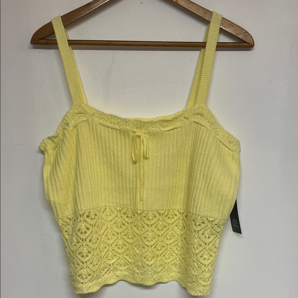 Wild Fable XL Cropped Crocheted Camisole Yellow New Cottage-core Feminine Y2K